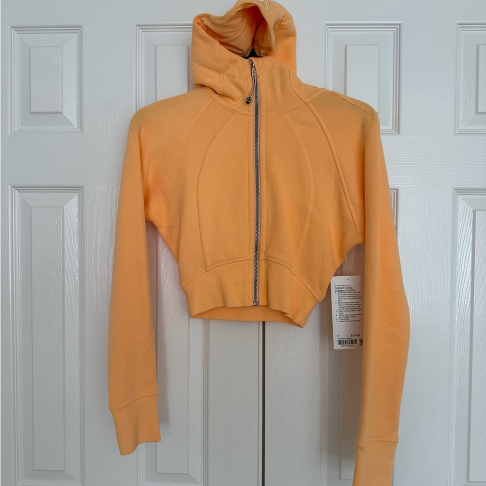 Scuba full-zip crop hoodie